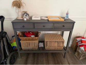 IKEA PANGET Console Table – Dark Gray/Stained – Excellent Condition