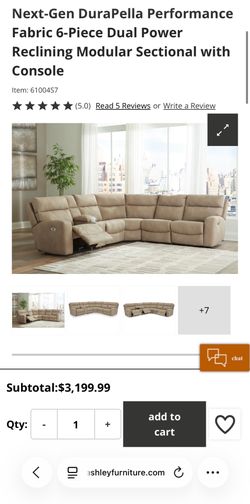 Sofa Reclining Modular Sectional with Console
