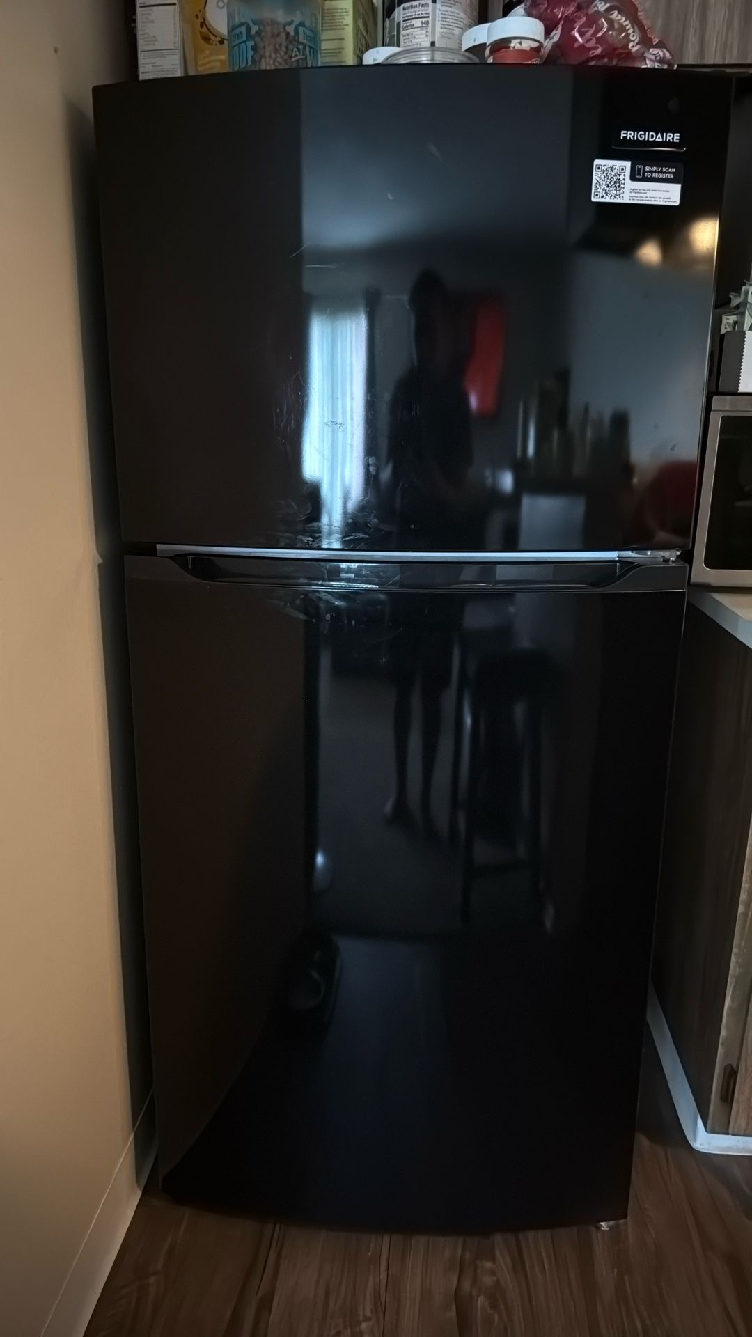 Like New Black Refrigerator For Sale