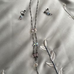Necklaces  Handmade Crystal  With Screw Earrings