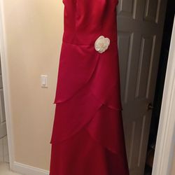 David's Bridal Crimson Red Dress Size 8