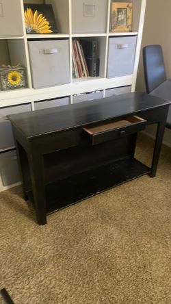 Black Wooden Console with Drawer