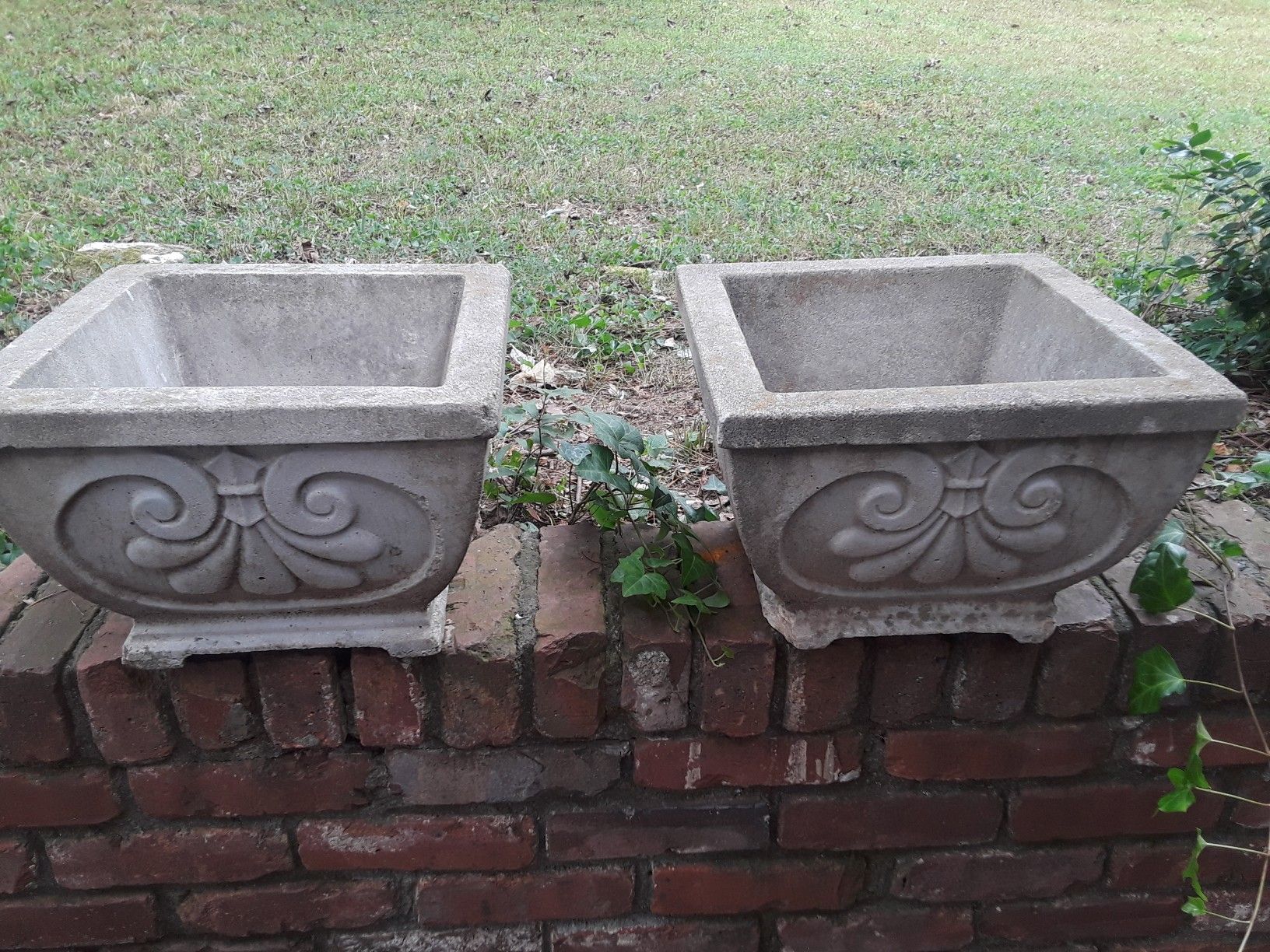 2 Matching Concrete Planters