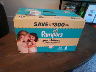 Pampers Swaddlers Fragrance Free Baby Diapers Size 6, 80 Count ( Select for More Options