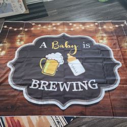 A BABY IS BREWING - Baby Shower PHOTO BACKDROP