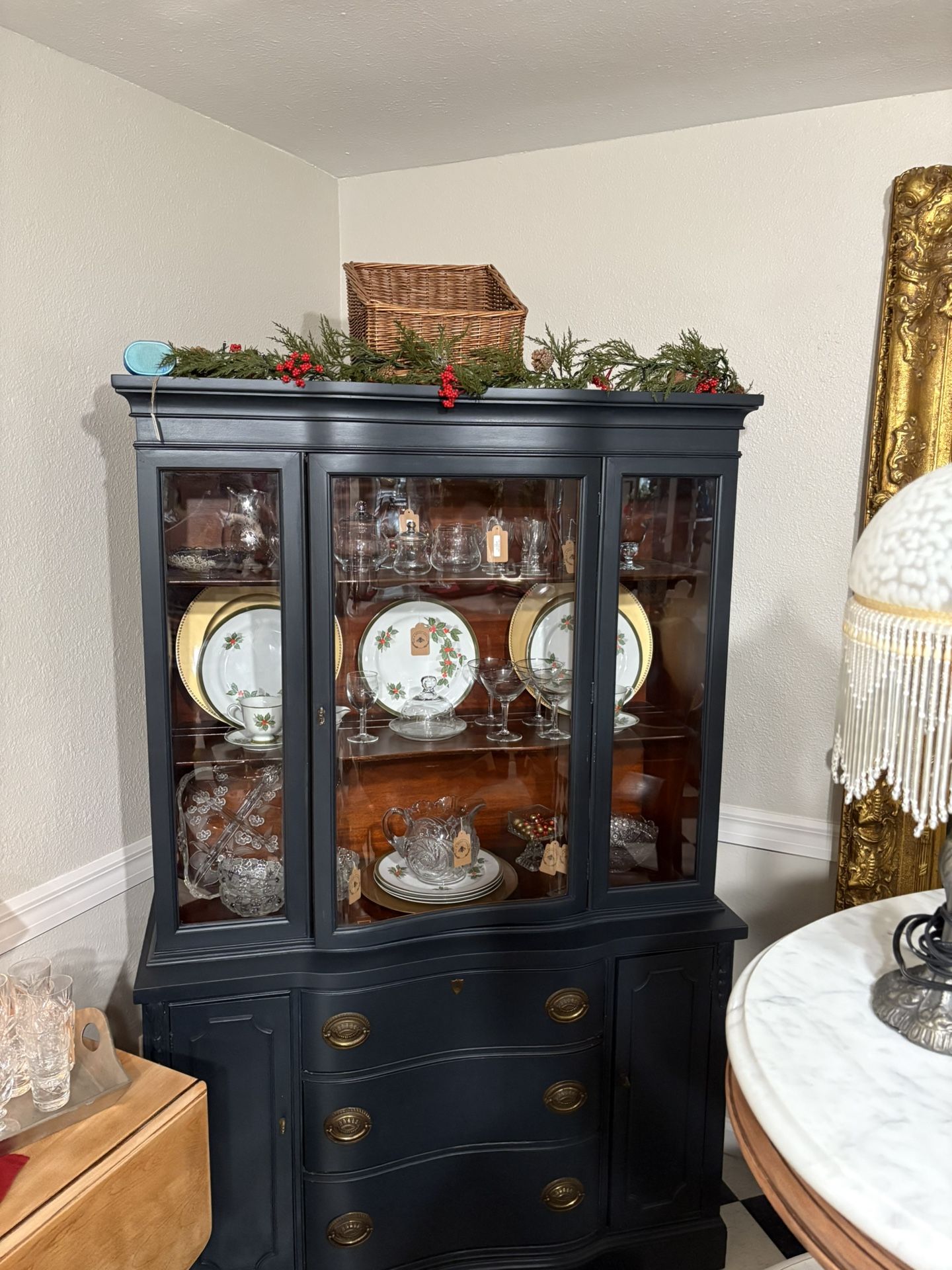 vintage China Cabinet Buffet One While Unit