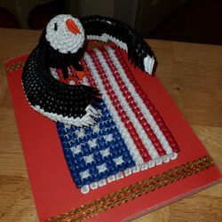 3d Origami Eagle And American Flag