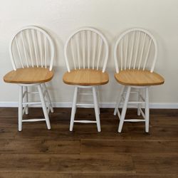 3 Wooden Barstools