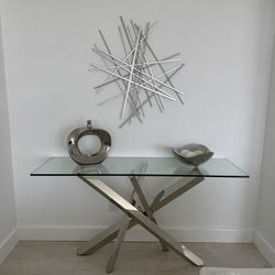 Glass Top Hall Table