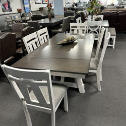 7PC Gray Dining Table Set