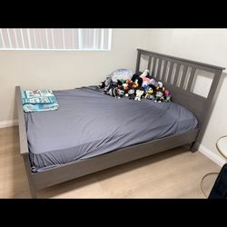 IKEA Gray Bed Frame & Night Stand. 