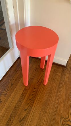 Orange Wooden Stool
