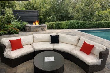 Patio furniture semicircular sectional
