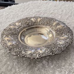 vintage silver-plated centerpiece bowl,dated late 1800 to early 1900s Spain made