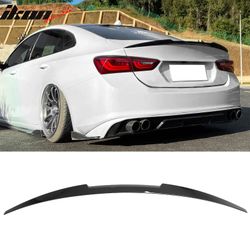 Fits 2016-2025 Chevrolet Malibu M4 Style Rear Trunk Spoiler Wing Lip Gloss Black ABS