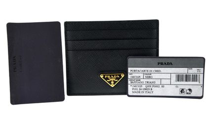 Prada Black Saffiano Leather Triangle Logo Card Holder Wallet 1MC025 Nero Italy