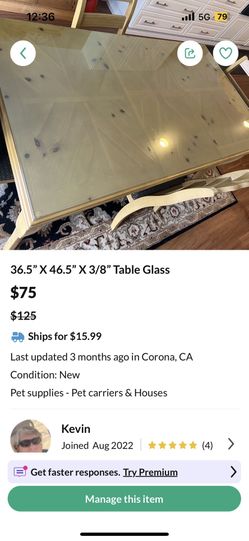 Glass For Table Top  Price Drop To $20. It’s Almost Free !!
