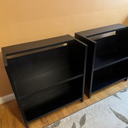 2 Black Wooden Shelves 