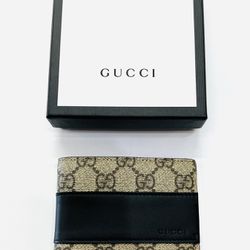 Gucci Beige GG Supreme Leather Wallet