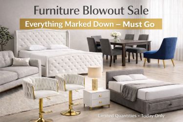 🚨 FURNITURE BLOWOUT SALE 🚨 Everything is marked down — brand new furniture 🛋️ • Beds & bed frames • Sofas • Dressers •  Bar Stools  •  Coffee table