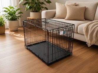 31x19x21in Black Metal Single Door Dog Cage Animal Containment Crate! Great for 26-40lb Dogs