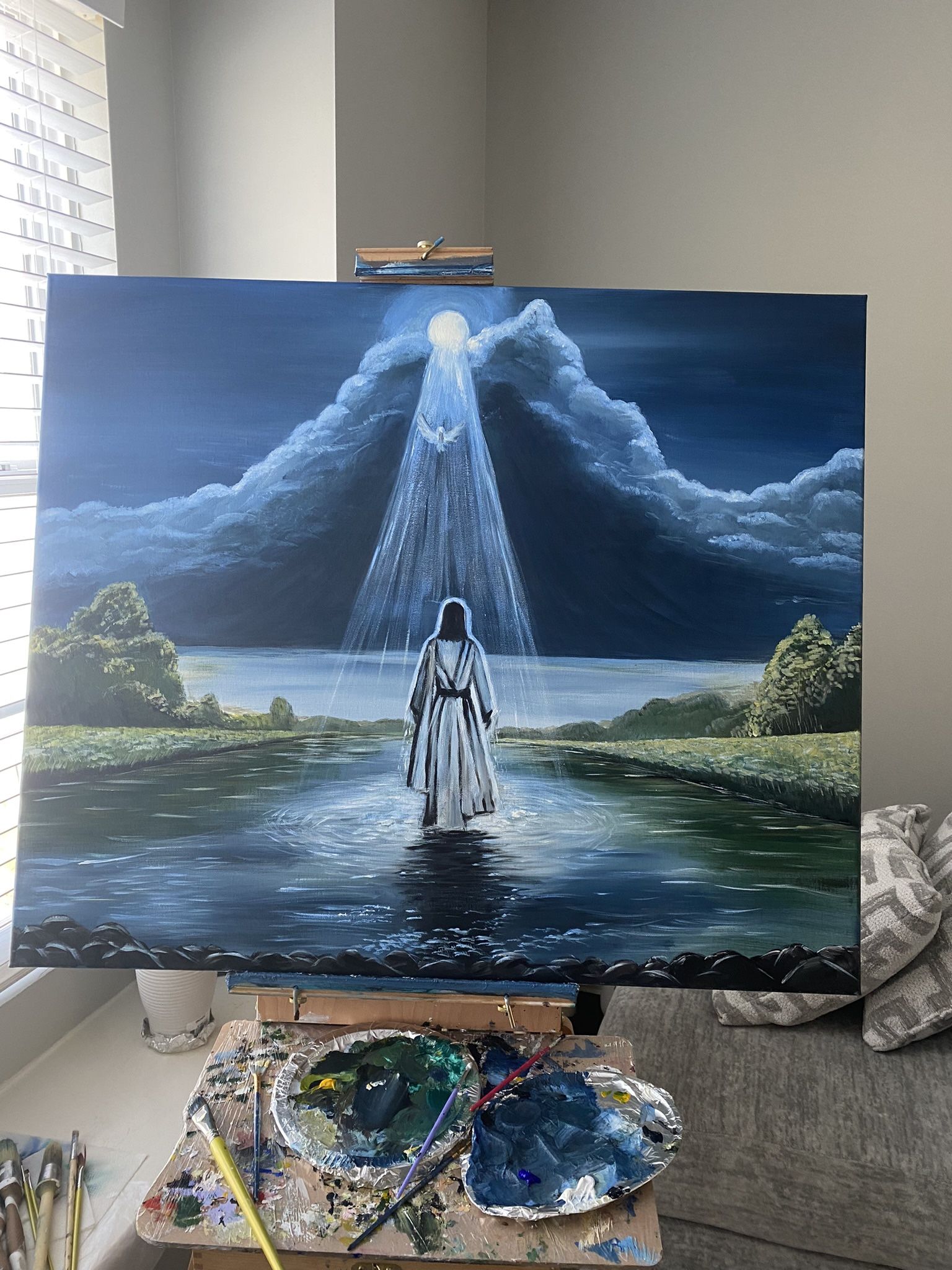 Christian Hand Oil Painting Of Jesus