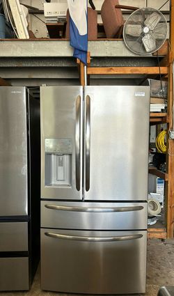 Frigidaire 4-Door Refrigerator (French Door Fridge with Drawer Freezer) - Ice Maker, Adjustable Shelves