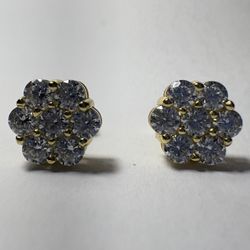 Moissanite Earrings Flower Cut