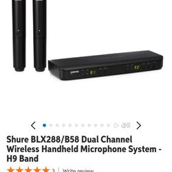 SHURE BLX88 Wireless Microphone New Dual Chanel Comes With Everything Ass In Picture 
