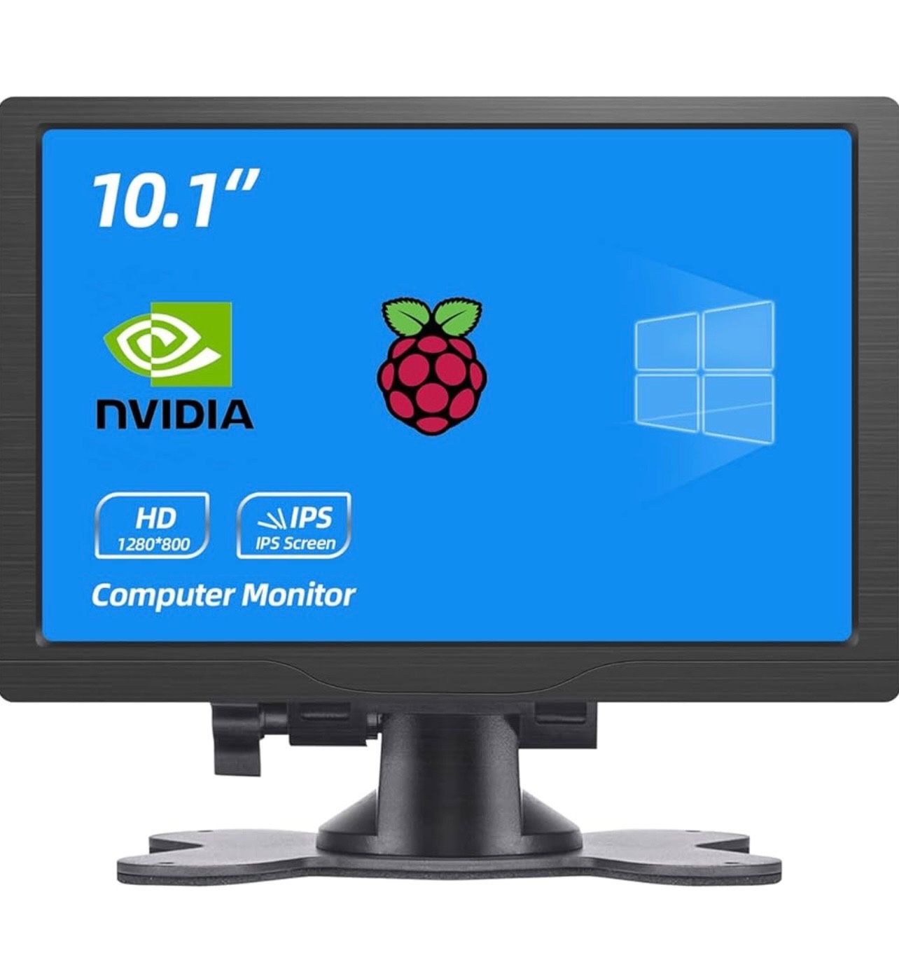 HMTech 10.1 Inch HDMI Monitor 1280X800 Portable HD VGA Monitor LCD IPS Screen w/Dual-Speaker for Raspberry pi/PC/Laptop/TV/Camera/Gaming