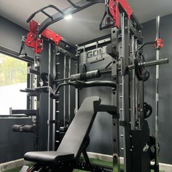 Smith Machine , Squat Rack , Leg Press , Leg Curl Add Weight Bench Adjustable Bench Olympic Barbell For Your Weights 