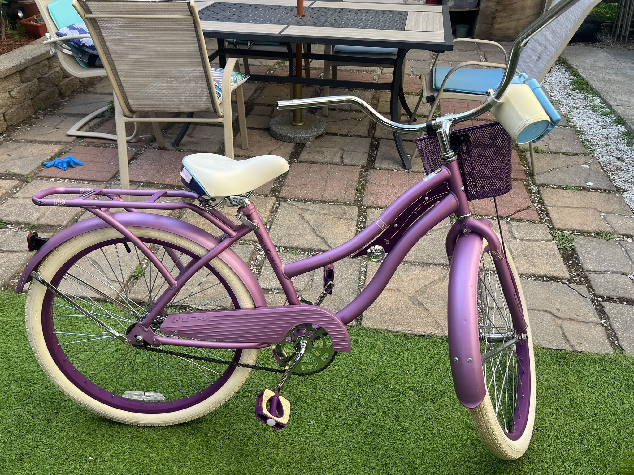 Purple Beach Cruiser Bike