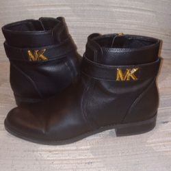 Michael Kors Black Leather Ankle Boots 