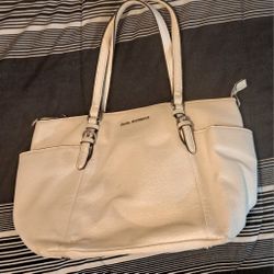 White Dana Buchman  Purse Tote Faux Leather Satchel