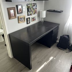 Black Desk With Storage