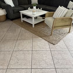 White table and carpet both for $40