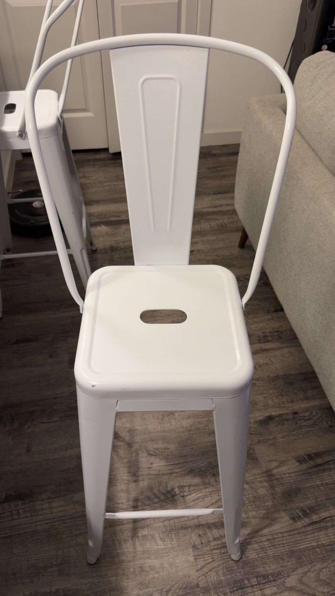 White Metal Bar Chairs