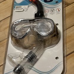 * Leader Adult Professional Swimming Mask and Snorkel Curacao Sr. Combo Black/Gray * Brand New in package 