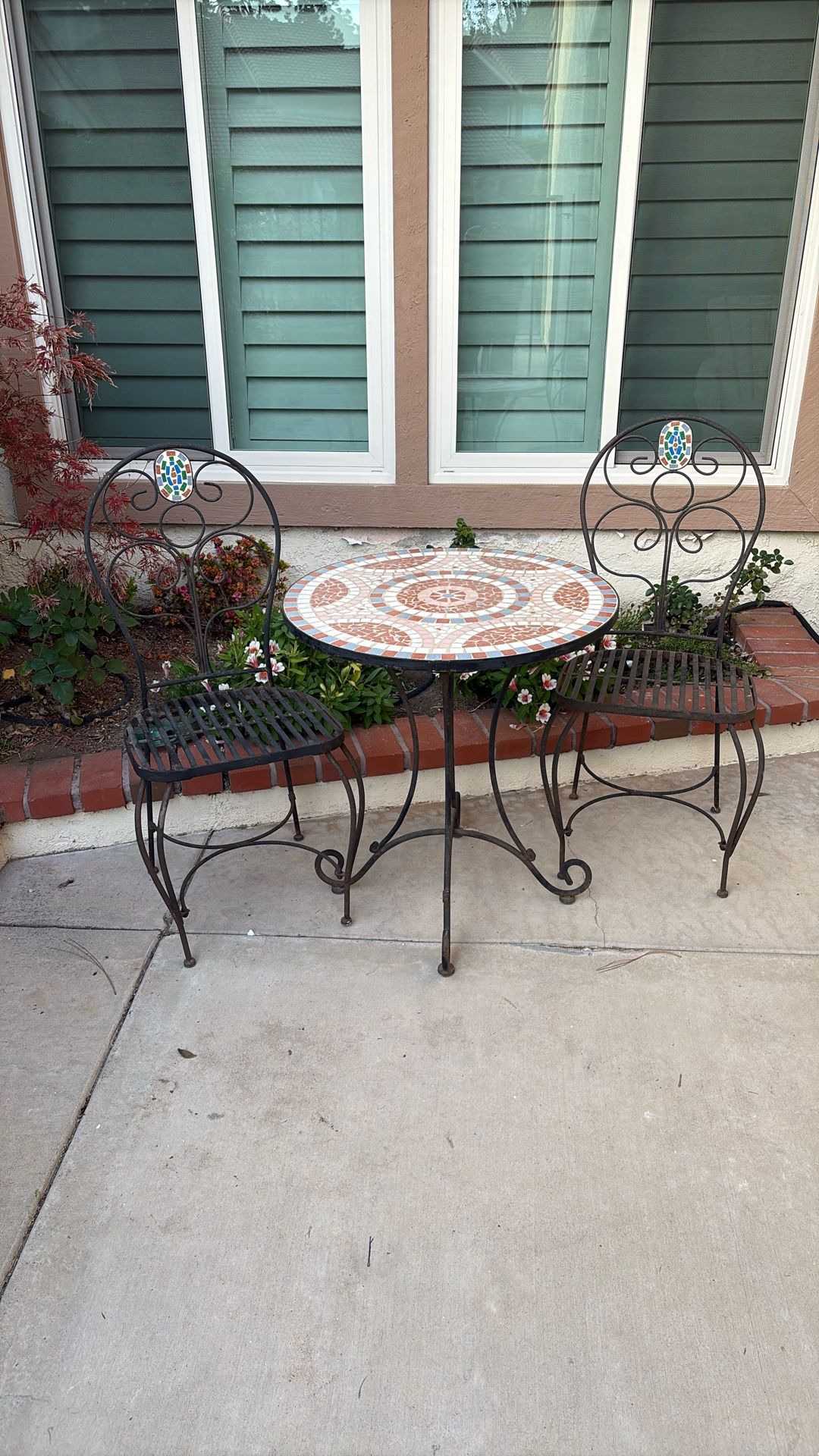 Bistro Table Wrought Iron Heavy Duty Table And Chairs