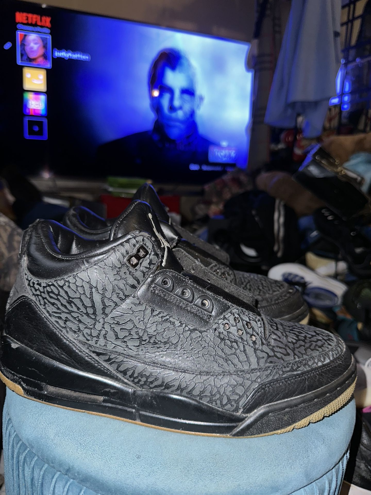 Nike Air Jordan 3 Black Flip Size 11 Pre Owned
