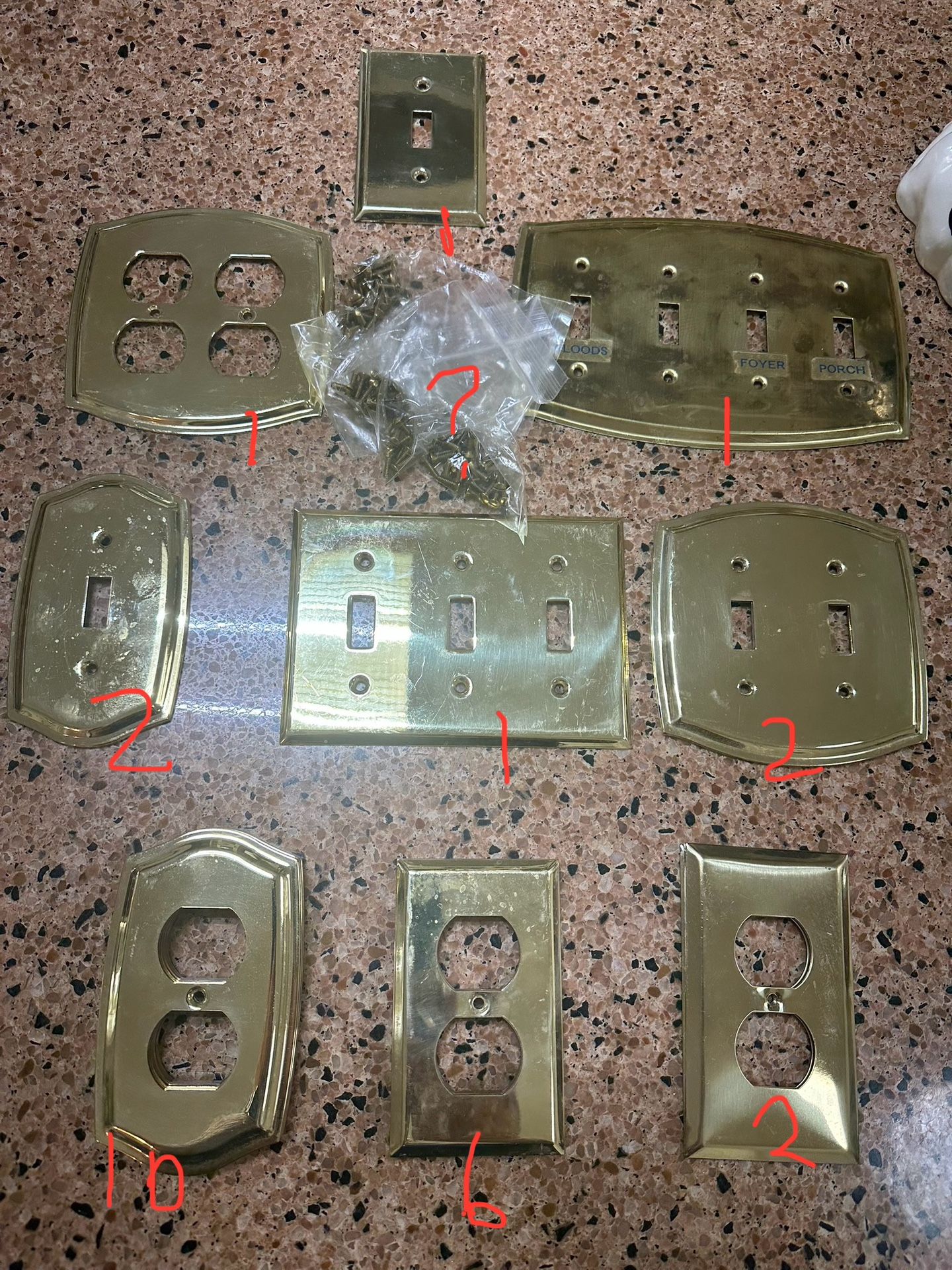 Solid brass outlet and switch plate s