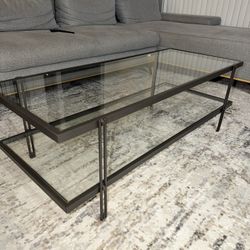 Glass And Metal Coffee Table