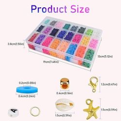 Clay Beads for Jewelry Making, 5400pcs 6mm Polymer Flat Beads for Bracelets Necklace Adults Girls Kids


