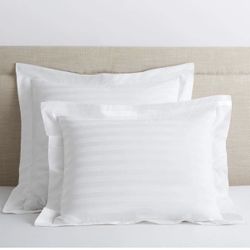 Soft 100% Cotton King Size Pillowcases, Set of 2, 600 Thread Count, Smooth Sateen Weave, Stripe Pillow Cases for King Size Pillows (King, White Stripe