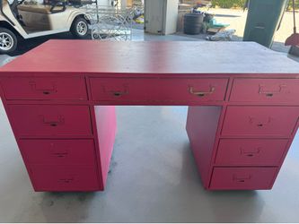 Solid Wood Adorable Pink Desk