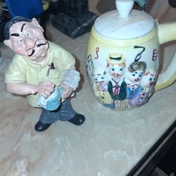 Vintage Barber Mug And Sculpture 