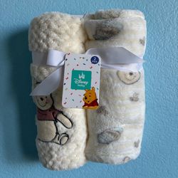 NWT Disney Baby Winnie the Pooh Plush Baby Blanket Set – 2 Pack