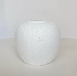 6.5”x7” White Decorative Textured Vase Home Decor Accent