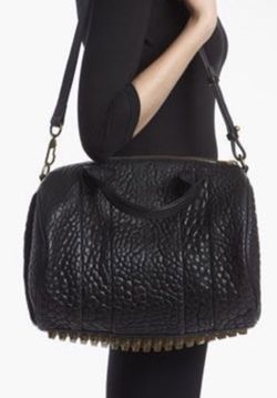 GENTLY USED - 100% Authentic Alexander Wang Black Rocco Brass Stud Satchel