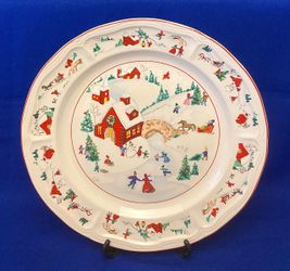 Farberware White Christmas chop plate charger platter Katherine Babanovsky